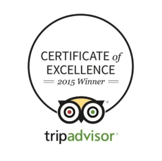 Certificate of excellence Tripadvisor 2015