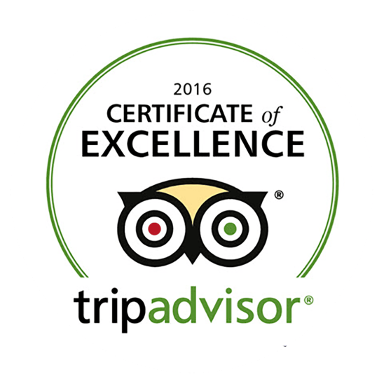 Certificate of excellence Tripadvisor 2016